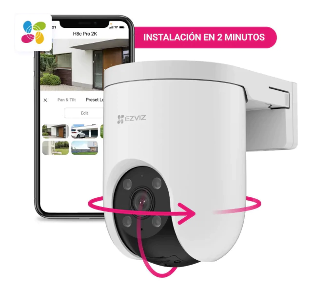 Cámara de Seguridad EZVIZ H8C 2K 4MM PT 360° para Exterior - Imagen 5