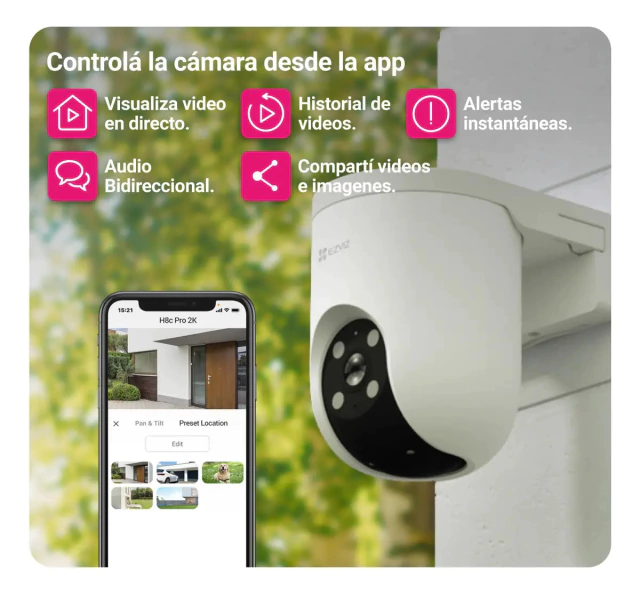 Cámara de Seguridad EZVIZ H8C 2K 4MM PT 360° para Exterior - Imagen 4